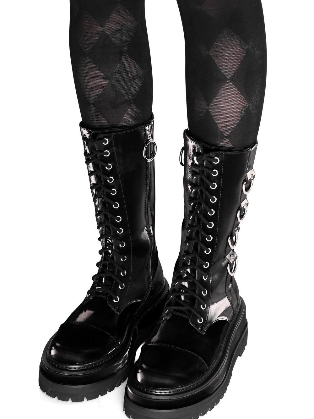 Trent Black Liquid Velvet Boots